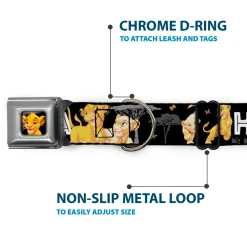 Simba2 CLOSE-UP Full Color Seatbelt Buckle Collar - Lion King Simba & Nala HAKUNA MATATA