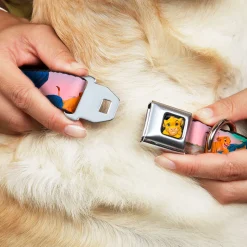 Simba Full Color Seatbelt Buckle Collar - Lion King Simba & Nala Growing Up Scenes