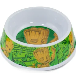 Single Melamine Pet Bowl - 7.5 (16oz) - Groot Happy Pose + Groot Poses Music Notes Greens