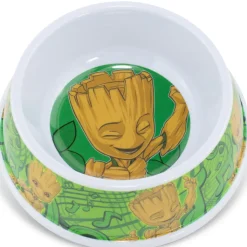 Single Melamine Pet Bowl - 7.5 (16oz) - Groot Happy Pose + Groot Poses Music Notes Greens