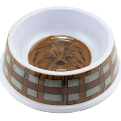 Single Melamine Pet Bowl - 7.5 (16oz) - Star Wars Chewbacca Face + Bandolier Bounding Browns Gray