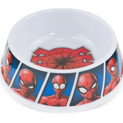 Single Melamine Pet Bowl - 7.5 (16oz) - Spider-Man Shattered Spider + Spider-Man Expression Blocks Blues