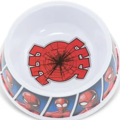 Single Melamine Pet Bowl - 7.5 (16oz) - Spider-Man Shattered Spider + Spider-Man Expression Blocks Blues