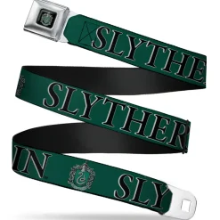 Slytherin Crest Full Color Seatbelt Belt - Harry Potter SLYTHERIN & Crest Green/Black Webbing