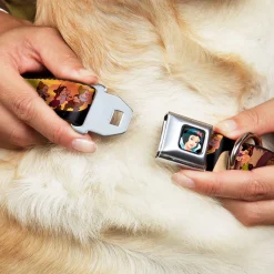 Snow White Full Color Black Seatbelt Buckle Collar - Snow White & the Seven Dwarfs Scenes