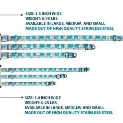 Snowflakes Frozen Art Collection Full Color Blues/White Seatbelt Buckle Collar - Anna/Snowflakes Frozen Art Collection Poses