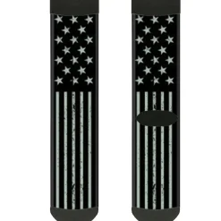 Sock Pair - Polyester - Americana Stars & Stripes2 Weathered Black Gray - CREW