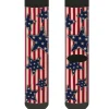 Sock Pair - Polyester - Americana Stars & Stripes Red White Blue White - CREW