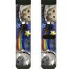 Sock Pair - Polyester - Astronaut Cats in Space/Rainbows/Stars - CREW