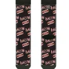 Sock Pair - Polyester - Bacon w/Text2 - CREW