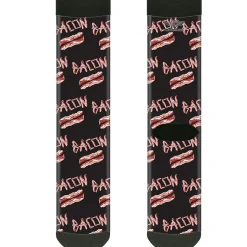 Sock Pair - Polyester - Bacon w/Text2 - CREW