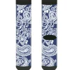 Sock Pair - Polyester - Bandana Skulls Royal White - CREW