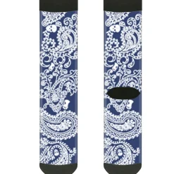 Sock Pair - Polyester - Bandana Skulls Royal White - CREW