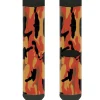 Sock Pair - Polyester - Camo Oranges Black - CREW