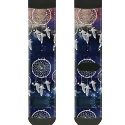 Sock Pair - Polyester - Dream Catcher Galaxy White - CREW