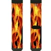 Sock Pair - Polyester - Flames Vivid Black/Orange - CREW