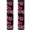 Sock Pair - Polyester - Hibiscus Weathered Black/Pink - CREW