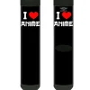 Sock Pair - Polyester - I "Heart" ANIME Bold Black/White/Red - CREW
