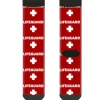 Sock Pair - Polyester - LIFEGUARD Logo Red White - CREW