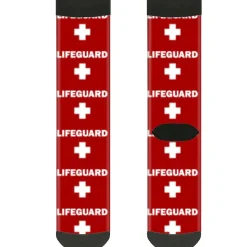 Sock Pair - Polyester - LIFEGUARD Logo Red White - CREW