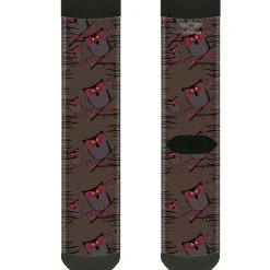 Sock Pair - Polyester - Owls in Trees Purple - CREW
