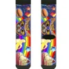 Sock Pair - Polyester - Pets & Snacks Rainbow Collage - CREW