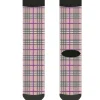 Sock Pair - Polyester - Plaid Pink - CREW