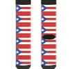 Sock Pair - Polyester - Puerto Rico Flag Repeat Black - CREW
