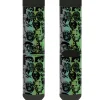 Sock Pair - Polyester - Retro Monster Aqua Black - CREW