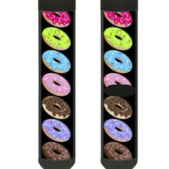 Sock Pair - Polyester - Sprinkle Donuts Black Multi Color - CREW