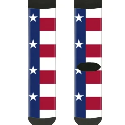 Sock Pair - Polyester - Texas Flag Continuous Repeat - CREW