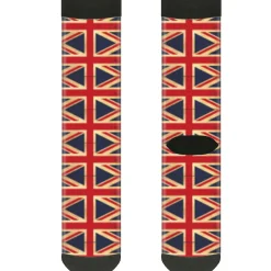 Sock Pair - Polyester - United Kingdom Flag Continuous Vintage - CREW
