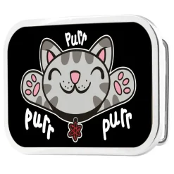 Soft Kitty Face PURR, PURR, PURR FCG Black - Chrome Rock Star Buckle