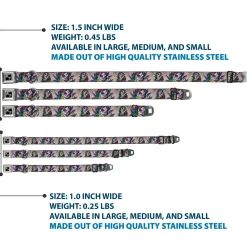 SPACE INVADERS Title Full Color Seatbelt Buckle Collar - Muerta