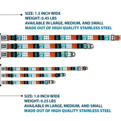 Space Jam 2 TUNE SQUAD Logo Full Color Black/White Seatbelt Buckle Collar - SPACE JAM Number 6 Blocks Black/Turquoise/White/Red