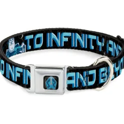 Space Ranger SR Logo Full Color Black/Blue Seatbelt Buckle Collar - Buzz Poses/Stars TO INFINITY AND BEYOND Black/Blues