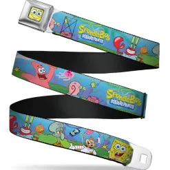 Sponge Bob Face CLOSE-UP Full Color Seatbelt Belt - SpongeBob and Friends/Logo Webbing