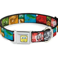 SpongeBob Face CLOSE-UP Seatbelt Buckle Collar - Krusty Krab's Cam Scene Blocks