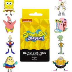 SpongeBob SquarePants Blind Box Glitter Enamel Pin Series - Mystery Character SpongeBob, Sandy, Patrick, Gary, Squidward, Mermaidman, Barnacle Boy or Mrs Puff
