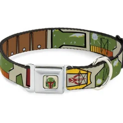 Star Wars Boba Fett Helmet Full Color Tan Seatbelt Buckle Collar - Star Wars Boba Fett Utility Belt Bounding Tan