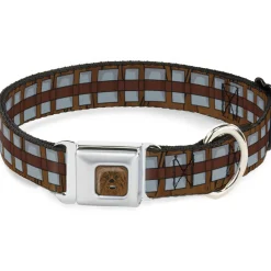 Star Wars Chewbacca Face CLOSE-UP Full Color Brown Seatbelt Buckle Collar - Star Wars Chewbacca Bandolier Bounding Browns/Gray