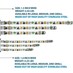 STAR WARS Doodle Logo Full Color White/Black Seatbelt Buckle Collar - Star Wars 6-Character Faces White