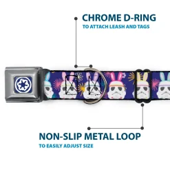 Star Wars Galactic Empire Icon Full Color Purple/White Seatbelt Buckle Collar - Star Wars Holiday Stormtrooper Easter Bunny Ears Purple
