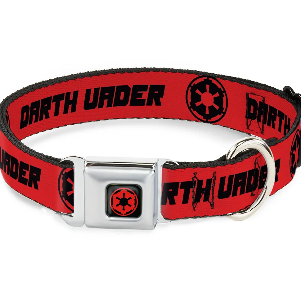 Star Wars Galactic Empire Insignia Full Color Black/Red Seatbelt Buckle Collar - Star Wars DARTH VADER Text and Galactic Empire Logo Red/Black