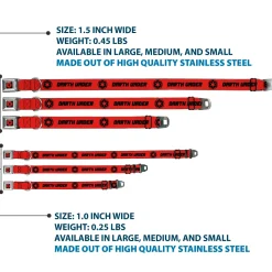 Star Wars Galactic Empire Insignia Full Color Black/Red Seatbelt Buckle Collar - Star Wars DARTH VADER Text and Galactic Empire Logo Red/Black