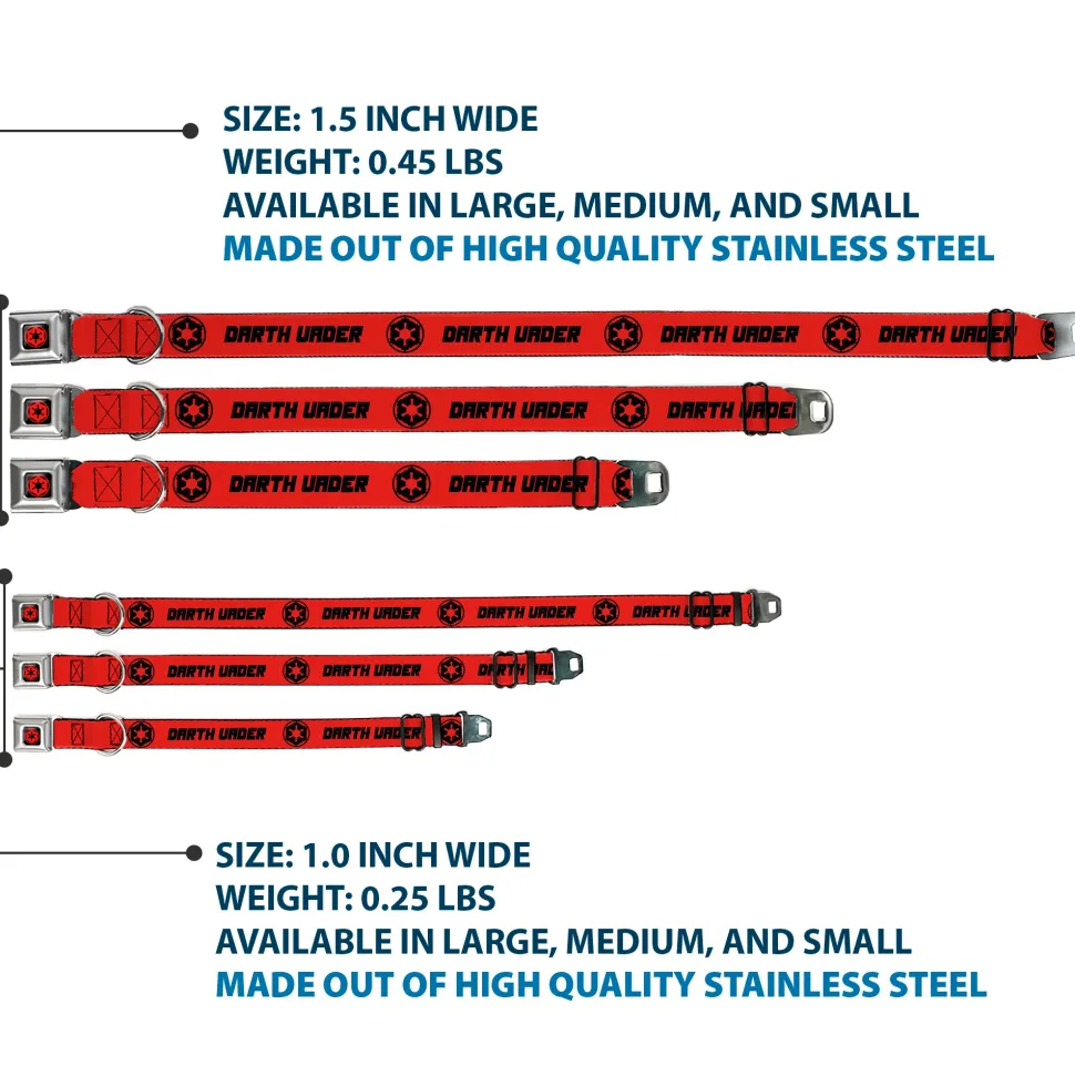 Star Wars Galactic Empire Insignia Full Color Black/Red Seatbelt Buckle Collar - Star Wars DARTH VADER Text and Galactic Empire Logo Red/Black