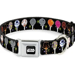 STAR WARS Logo Black/White Seatbelt Buckle Collar - Star Wars Festive Lollipop Icons Black/Multi Color