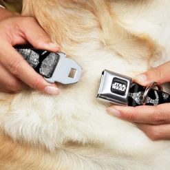 STAR WARS Logo Full Color Black/White Seatbelt Buckle Collar - Star Wars Ships and Vehicles Black/Grays