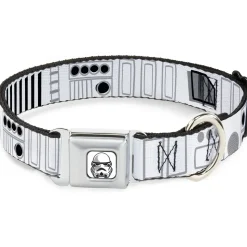 Star Wars Stormtrooper Face Full Color White/Black/Grays Seatbelt Buckle Collar - Star Wars Stormtroopers Utility Belt2 Bounding White/Grays/Black