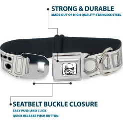 Star Wars Stormtrooper Face Full Color White/Black/Grays Seatbelt Buckle Collar - Star Wars Stormtroopers Utility Belt2 Bounding White/Grays/Black